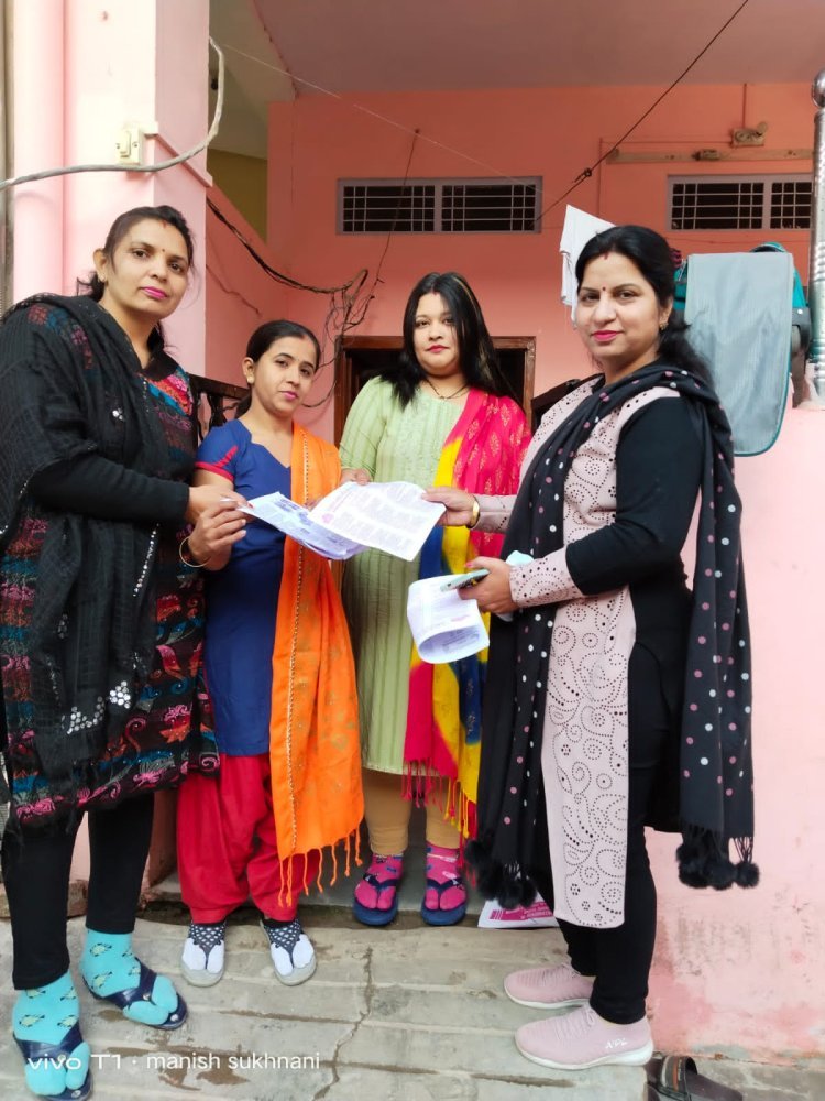 वीर बलिदानी हेमू कालाणी की जनजागरण रथ यात्रा का घर घर जा कर किया प्रचार प्रसार