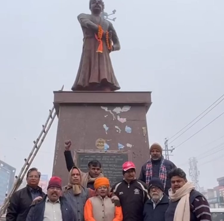 ब्रजभूमि कल्याण परिषद ने राव तुला राम सर्किल पर श्रमदान कर दिया राष्ट्रभक्ति एंव सेवा का संदेश