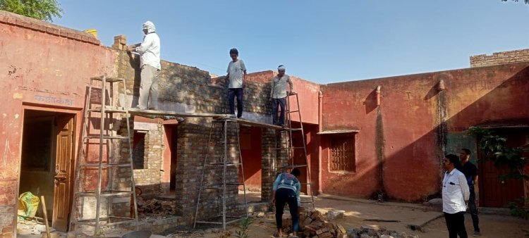 राजलदेसर युवा विकास समिति की प्रेरणा से विद्यालय में क्लासरूम का कार्य शुरू