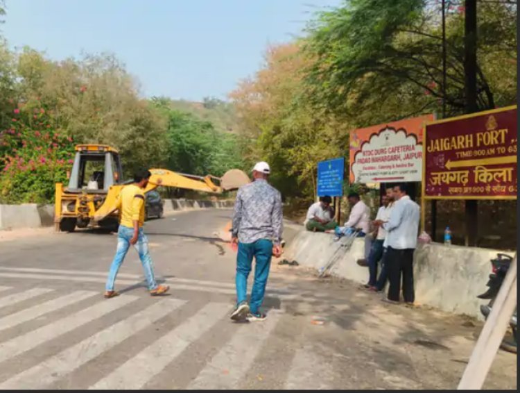 नाहरगढ़ फोर्ट का प्रवेश बंद, पर्यटकों को परेशानी: बिना सूचना सड़क निर्माण कार्य शुरू