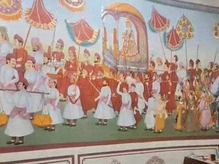 जयपुर में 24 कैरेट गोल्ड से सजी तीज माता की सवारी: वैदिक मंत्रों संग बना सांस्कृतिक भित्तिचित्र, 3D इफेक्ट बना आकर्षण